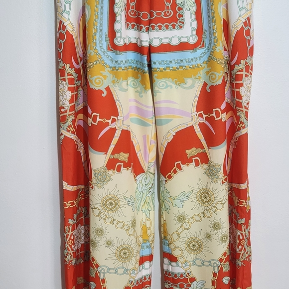 Miss Avenue Boho Print Wide Leg Flowy Pants Size Medium - Picture 3 of 10